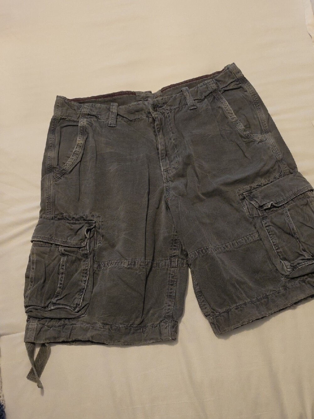 American Eagle Outfitters Washed Charcoal Cargo Shorts Mens